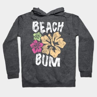 Vintage Y2K Beach Bum Hibiscus Flower Pattern Hoodie